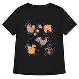 Chickens In Space Women's V-Neck Tee