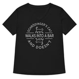 Schrodinger's Cat Walks Into A Bar Women's V-Neck Tee