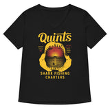 Quint's Shark Fishing Charters Women's V-Neck Tee