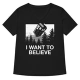 I Want To Believe Tardis Women's V-Neck Tee