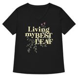 Living My Best Leaf Women's V-Neck Tee