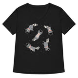 Raccoons In Space Women's V-Neck Tee