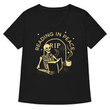 Reading In Peace Women's V-Neck Tee