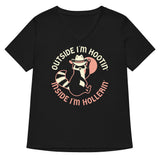 Outside I'm Hootin' Inside I'm Hollerin' Women's V-Neck Tee