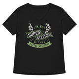 I'm Not Superstitious, But I Am A Little Stitious Women's V-Neck Tee