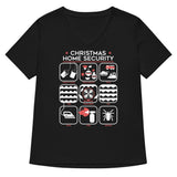 Christmas Home Security Women's V-Neck Tee