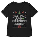 Eating Junk And Watching Rubbish Women's V-Neck Tee