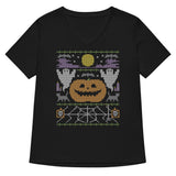 Ugly Halloween Sweater Women's V-Neck Tee