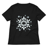 Cat Snowflake Women's V-Neck Tee