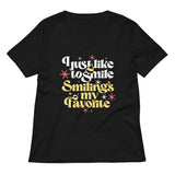 I Just Like To Smile Smiling's My Favorite Women's V-Neck Tee