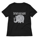 Elephants Never Forgive Women's V-Neck Tee