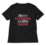 Merry Christmas Ya Filthy Animal Women's V-Neck Tee