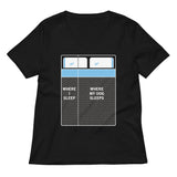 Where I Sleep, Where My Dog Sleeps Women's V-Neck Tee