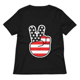 USA Peace Women's V-Neck Tee