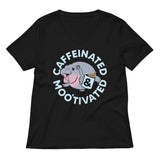 Caffeinated & Moo'tivated Women's V-Neck Tee