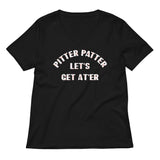 Pitter Patter Let's Get At'er Women's V-Neck Tee