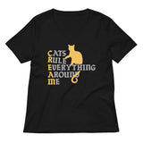 Cats Rule Everything Around Me Women's V-Neck Tee