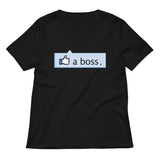Like A Boss Thumbs Up Women's V-Neck Tee