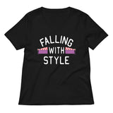 Falling With Style Women's V-Neck Tee