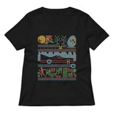 Bat Christmas Sweater Women's V-Neck Tee