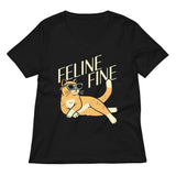Feline Fine Women's V-Neck Tee