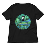 Water Lilies Police Box Women's V-Neck Tee