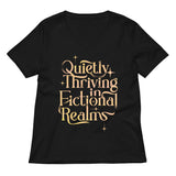 Quietly Thriving In Fictional Realms Women's V-Neck Tee
