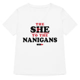 The She To The Nanigans Women's V-Neck Tee