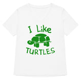 I Like Turtles Women's V-Neck Tee