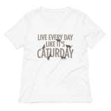 Live Every Day Like It's Caturday Women's V-Neck Tee