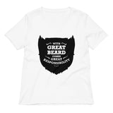 With Great Beard Comes Great Responsibility Women's V-Neck Tee