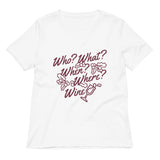 Who? What? When? Where? Wine? Women's V-Neck Tee