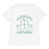 Make Luvs Not Rawr Women's V-Neck Tee