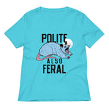 Polite Also Feral Women's V-Neck Tee