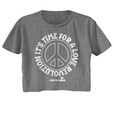 Woodstock - Love Revolution Peace Sign Womens Crop Tee