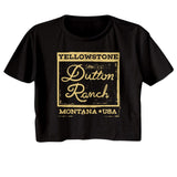 Yellowstone - Dutton Ranch Square Womens Crop Tee