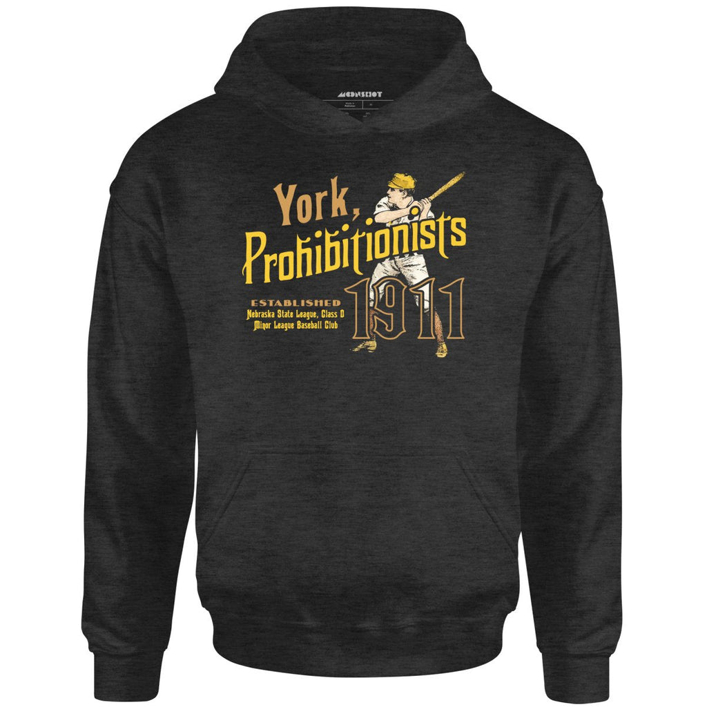 York Prohibitionists - Nebraska - Vintage Defunct Baseball Teams - Unisex Hoodie