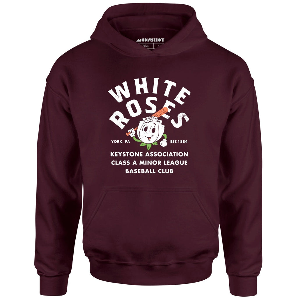 York White Roses - Pennsylvania - Vintage Defunct Baseball Teams - Unisex Hoodie
