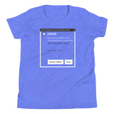 Error, Adult Person Failed To Start Kid's Youth Tee