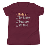 It's Funny Because It's True Kid's Youth Tee