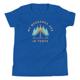 My Weekends Are In Tents Kid's Youth Tee